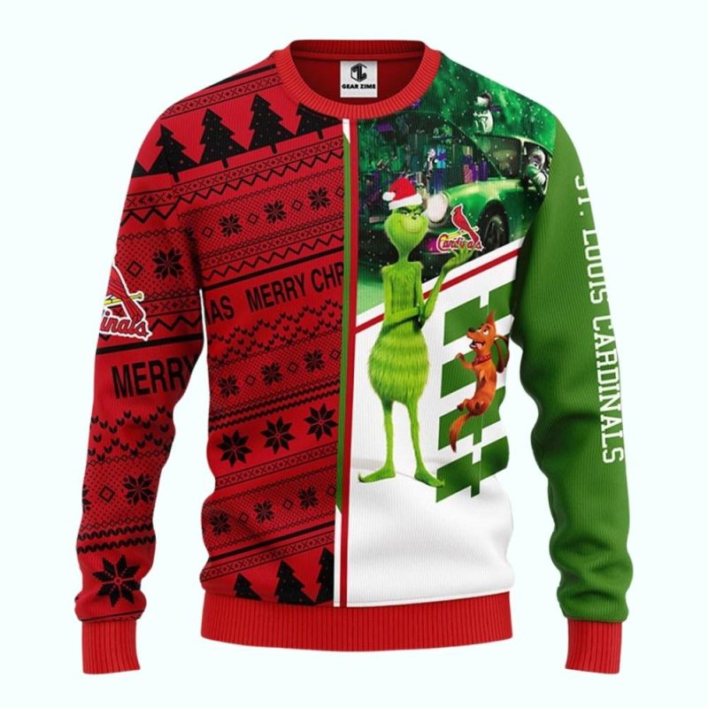 St Louis Cardinals Grinch Christmas Ugly Sweater