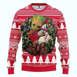 St Louis Cardinals Groot Wreath Led Ugly Sweater