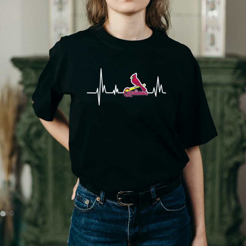 St. Louis Cardinals Heartbeat Graphic T-Shirt – Unisex Baseball Tee - Image 2