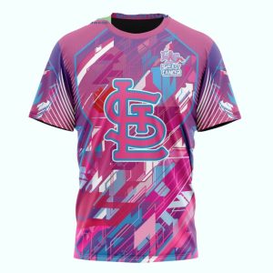 St Louis Cardinals Pink Fearless Against Breast Cancer All-Over Print T-Shirt