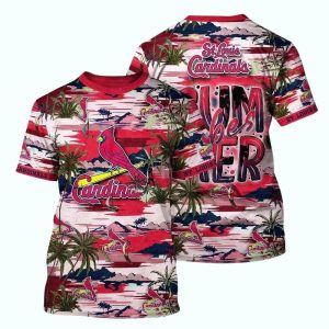 St Louis Cardinals Tropical Sunset All-Over Print T-Shirt