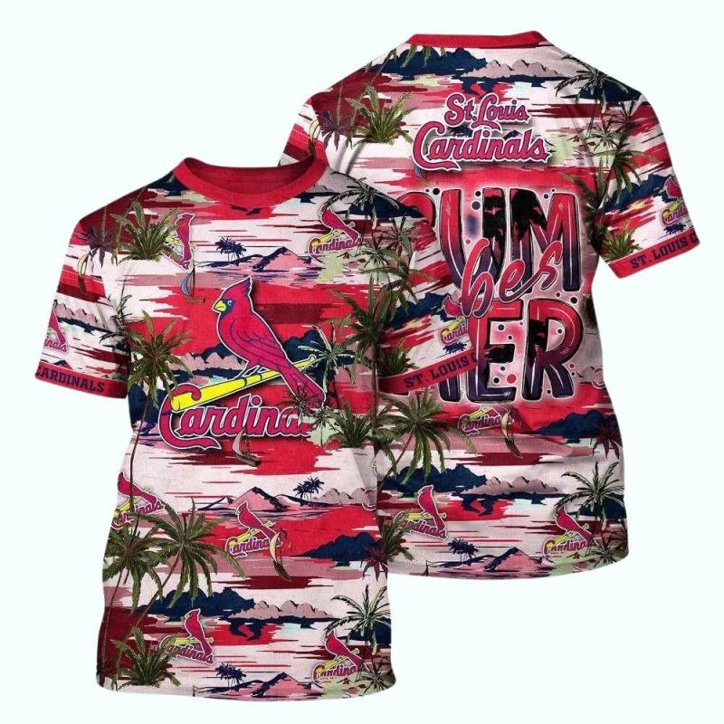 St Louis Cardinals Tropical Sunset All-Over Print T-Shirt