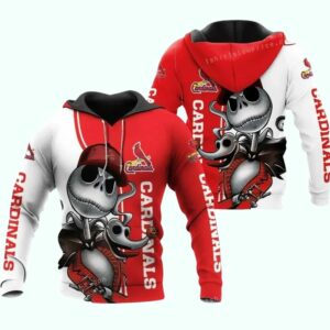 St. Louis Cardinals Jack Skellington & Zero Graphic Hoodie – Unisex Gift