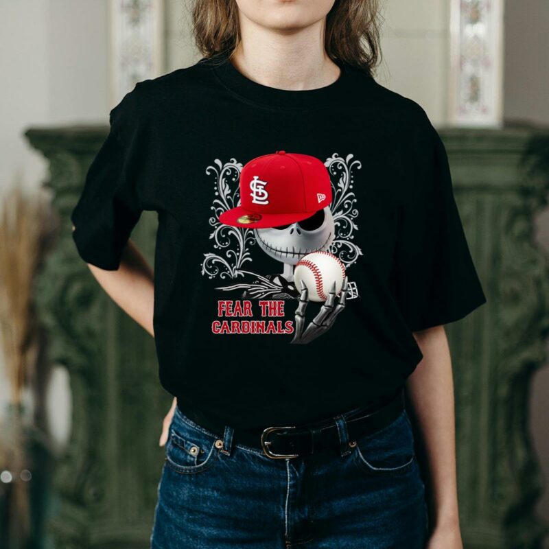 St Louis Cardinals Jack Skellington Halloween Graphic T-Shirt – Unisex Gift - Image 2