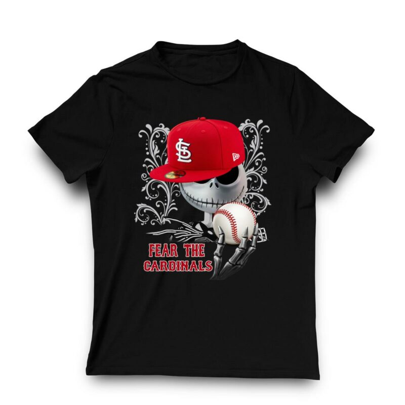 St Louis Cardinals Jack Skellington Halloween Graphic T-Shirt – Unisex Gift - Image 3