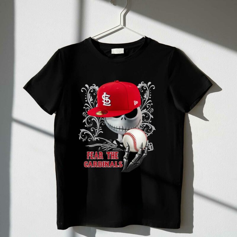 St Louis Cardinals Jack Skellington Halloween Graphic T-Shirt – Unisex Gift - Image 4