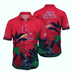 St Louis Cardinals Tropical Leaf Graphic Hawaiian Shirt – Unisex Aloha Tee