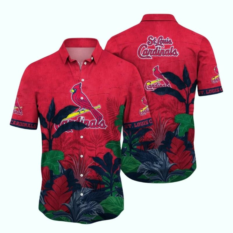 St Louis Cardinals Tropical Leaf Graphic Hawaiian Shirt – Unisex Aloha Tee