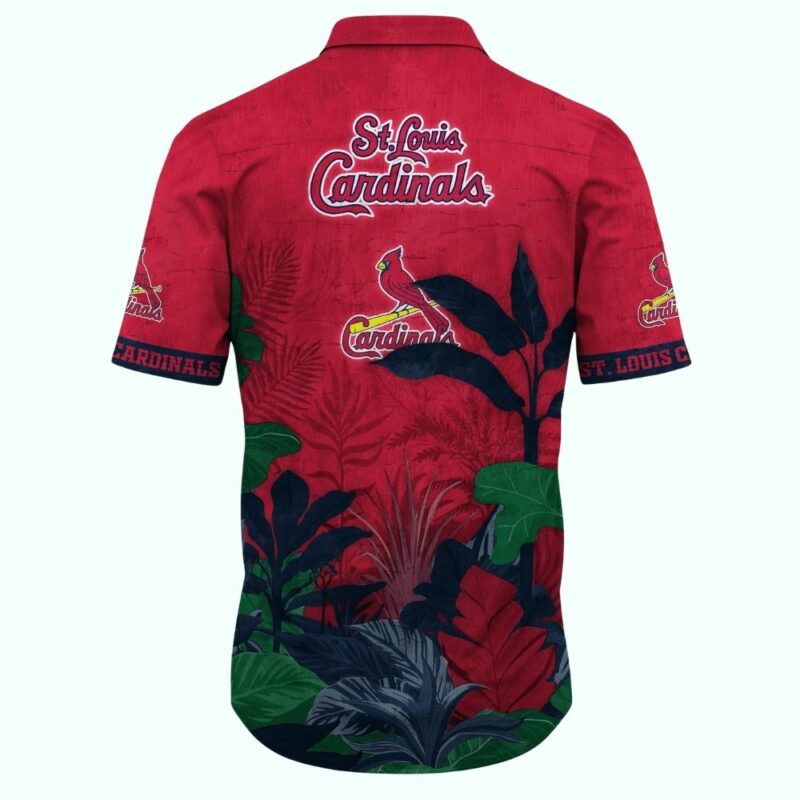 St Louis Cardinals Tropical Leaf Graphic Hawaiian Shirt – Unisex Aloha Tee - Image 3