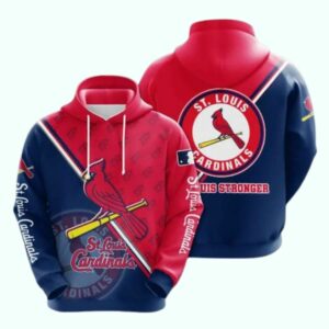 St. Louis Cardinals Unisex All-Over Print Hoodie – Blue & Red Graphic Sweatshirt