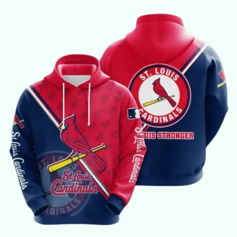 St. Louis Cardinals Unisex All-Over Print Hoodie – Blue & Red Graphic Sweatshirt