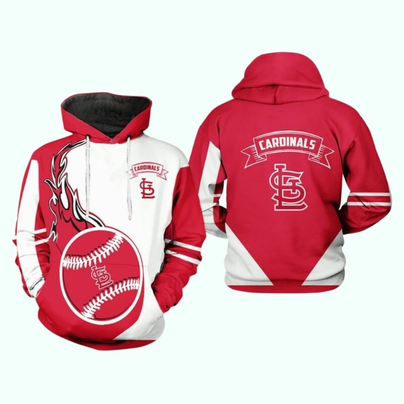 St. Louis Cardinals Unisex Graphic Hoodie with All-Over Logo Print