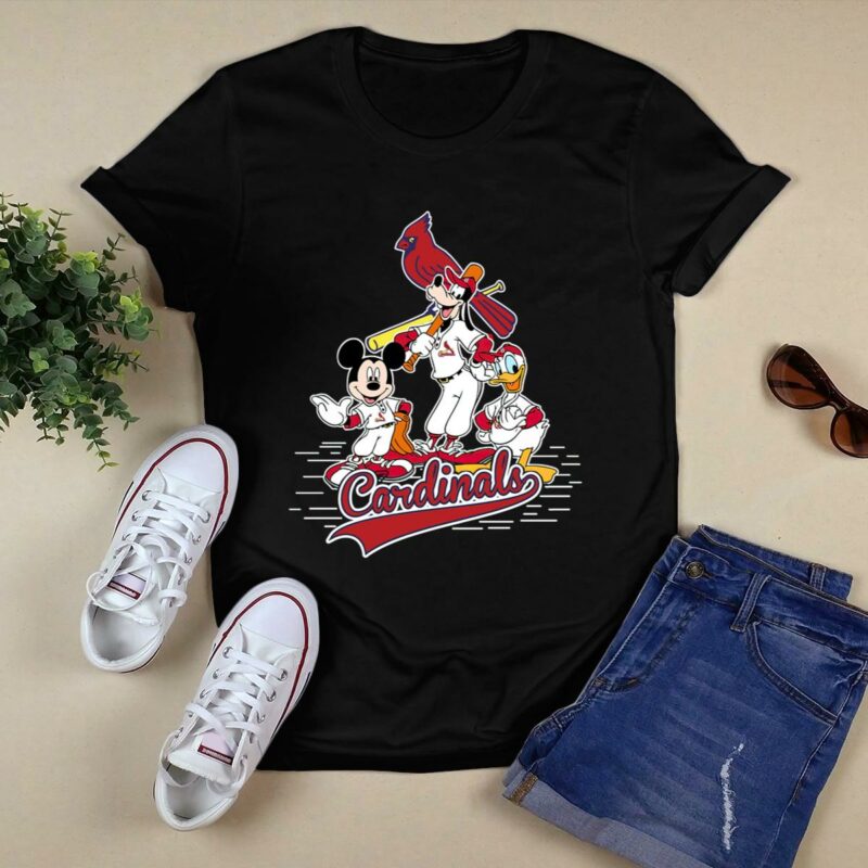 St. Louis Cardinals Mickey, Donald & Goofy Baseball Graphic T-Shirt - Unisex - Image 5