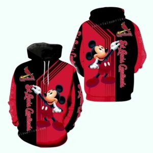 St. Louis Cardinals Mickey Mouse Graphic Hoodie – Unisex Fan Sweatshirt