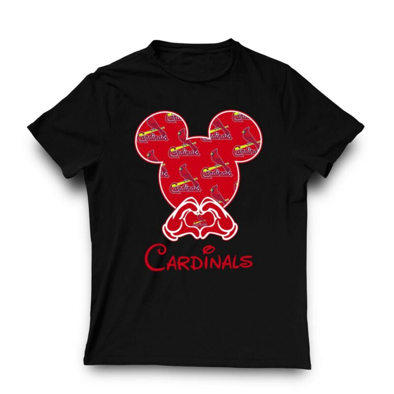 St. Louis Cardinals Mickey Mouse Graphic T-Shirt – Unisex Baseball Tee - Image 3