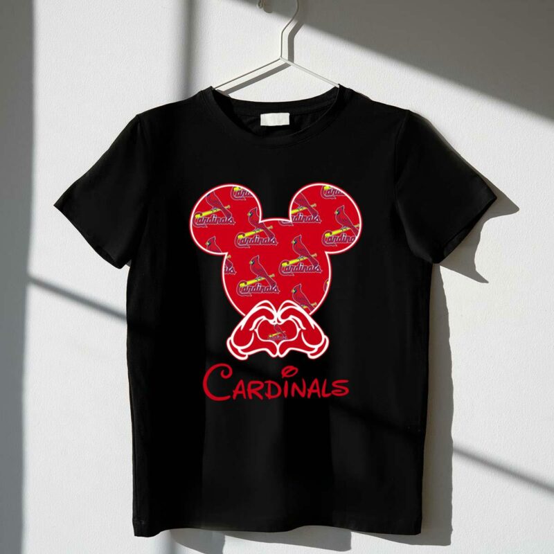 St. Louis Cardinals Mickey Mouse Graphic T-Shirt – Unisex Baseball Tee - Image 4