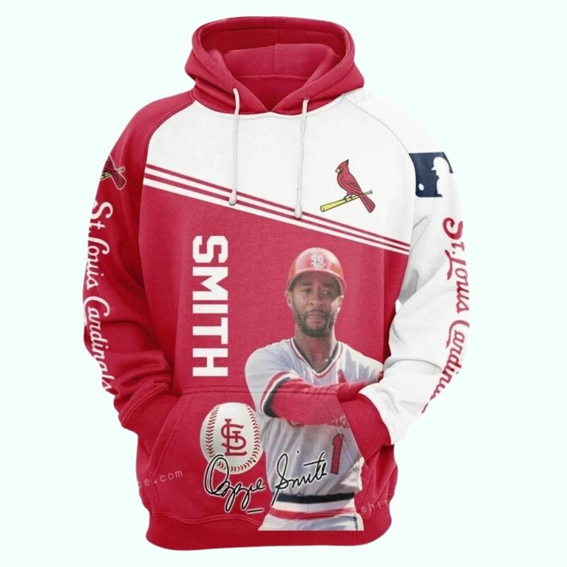 St. Louis Cardinals Ozzie Smith No. 1 Graphic Hoodie – Unisex Sweatshirt - Image 2