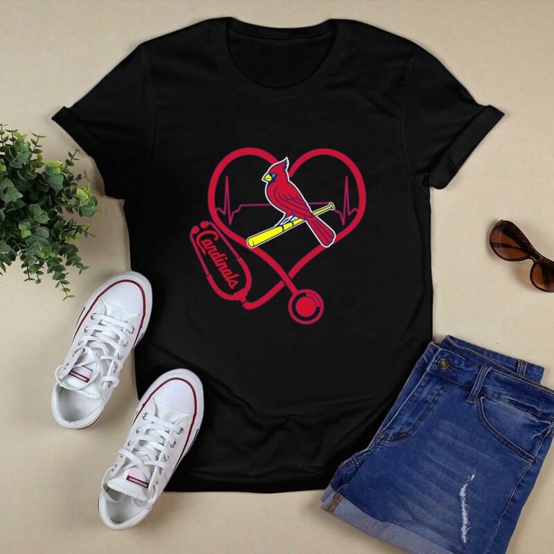 St. Louis Cardinals Nurse Heartbeat Graphic T-Shirt – Unisex Gift Tee - Image 5