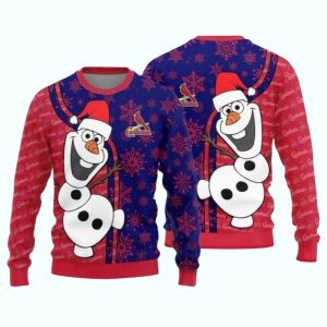 St Louis Cardinals Olaf Snowman Christmas Ugly Sweater