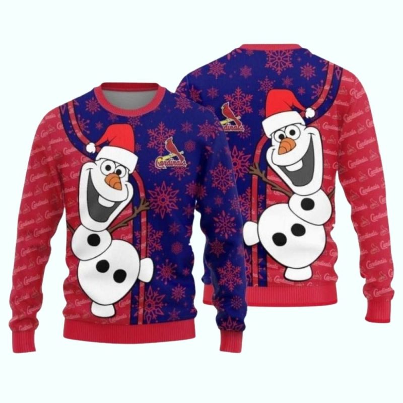 St Louis Cardinals Olaf Snowman Christmas Ugly Sweater
