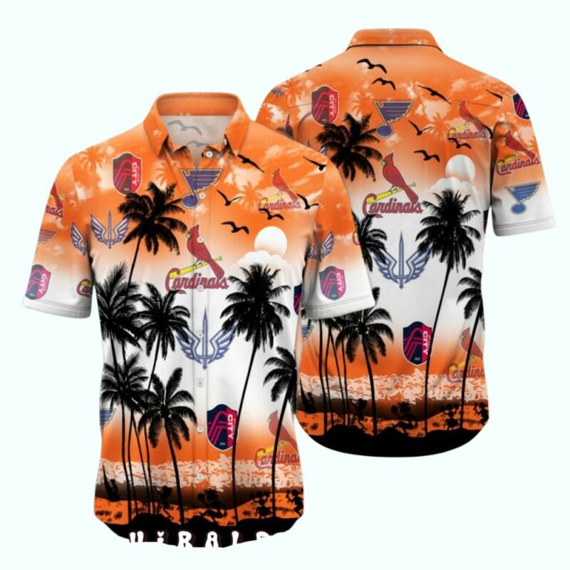 St Louis Cardinals Palm Tree Hawaiian Shirt – Unisex Graphic Aloha Tee