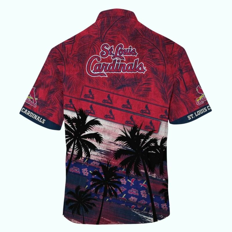 St Louis Cardinals Palm Tree Graphic Hawaiian Shirt – Unisex Aloha Tee - Image 3