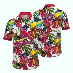 St Louis Cardinals Parrot Floral Graphic Hawaiian Shirt – Unisex Aloha Tee