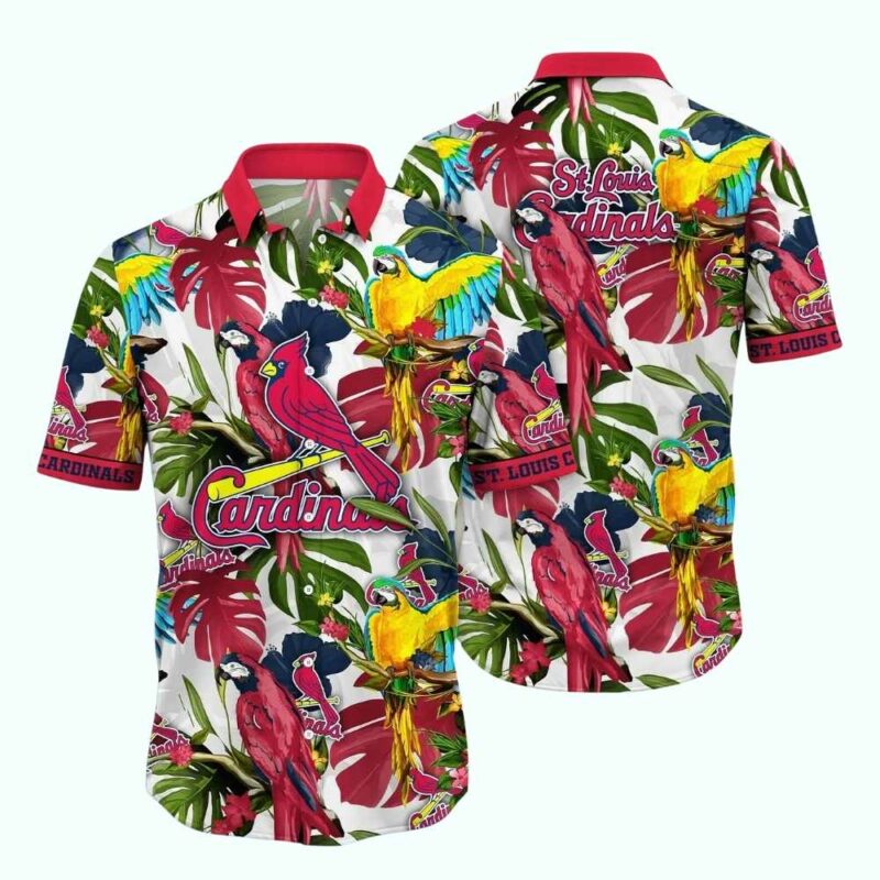 St Louis Cardinals Parrot Floral Graphic Hawaiian Shirt – Unisex Aloha Tee
