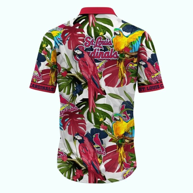 St Louis Cardinals Parrot Floral Graphic Hawaiian Shirt – Unisex Aloha Tee - Image 3