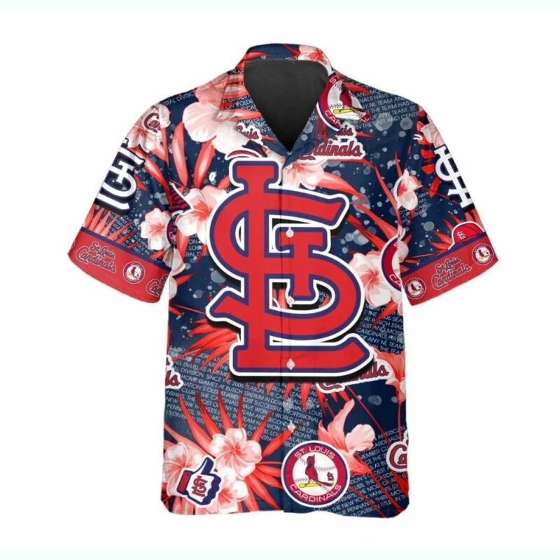 St Louis Cardinals Floral Hawaiian Shirt – Unisex Graphic Aloha Shirt - Image 2