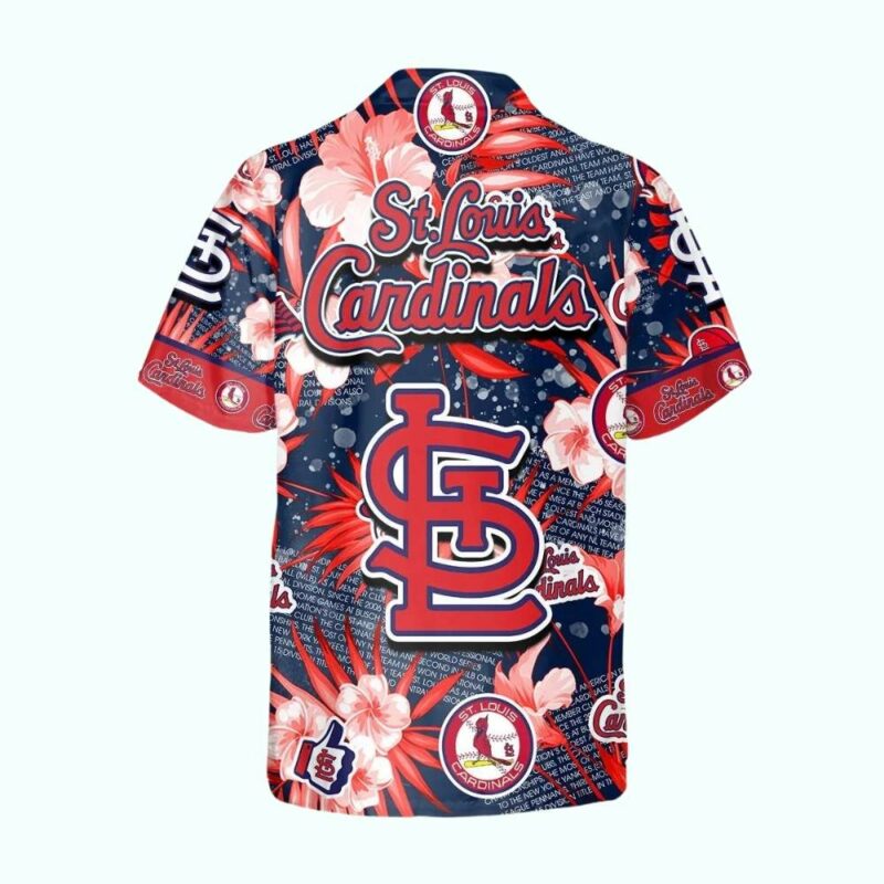 St Louis Cardinals Floral Hawaiian Shirt – Unisex Graphic Aloha Shirt - Image 3