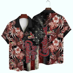 St Louis Cardinals Patriotic Floral Aloha Shirt – Unisex Graphic Tee