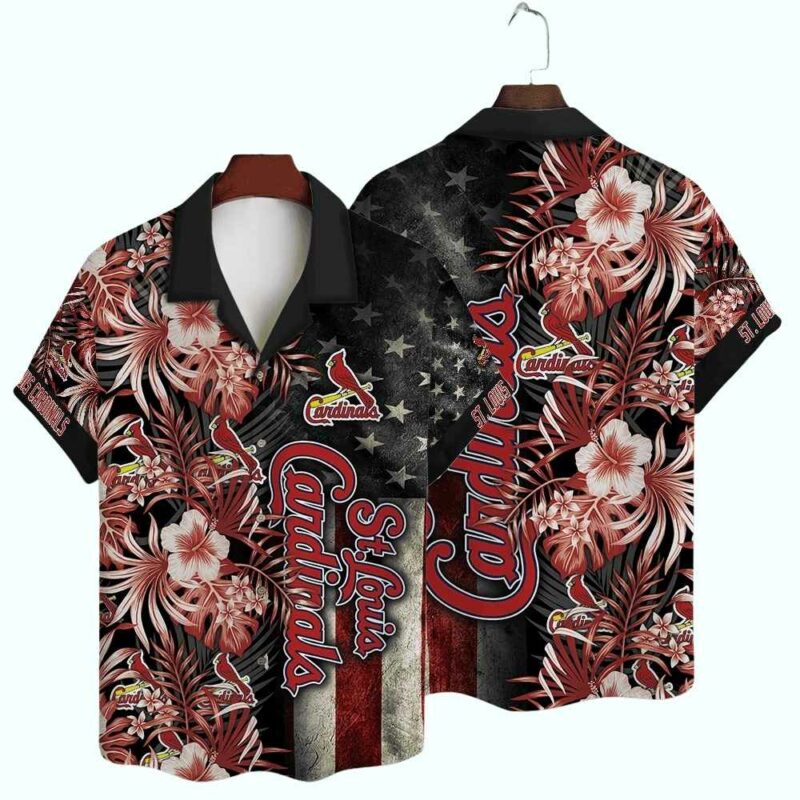 St Louis Cardinals Patriotic Floral Aloha Shirt – Unisex Graphic Tee