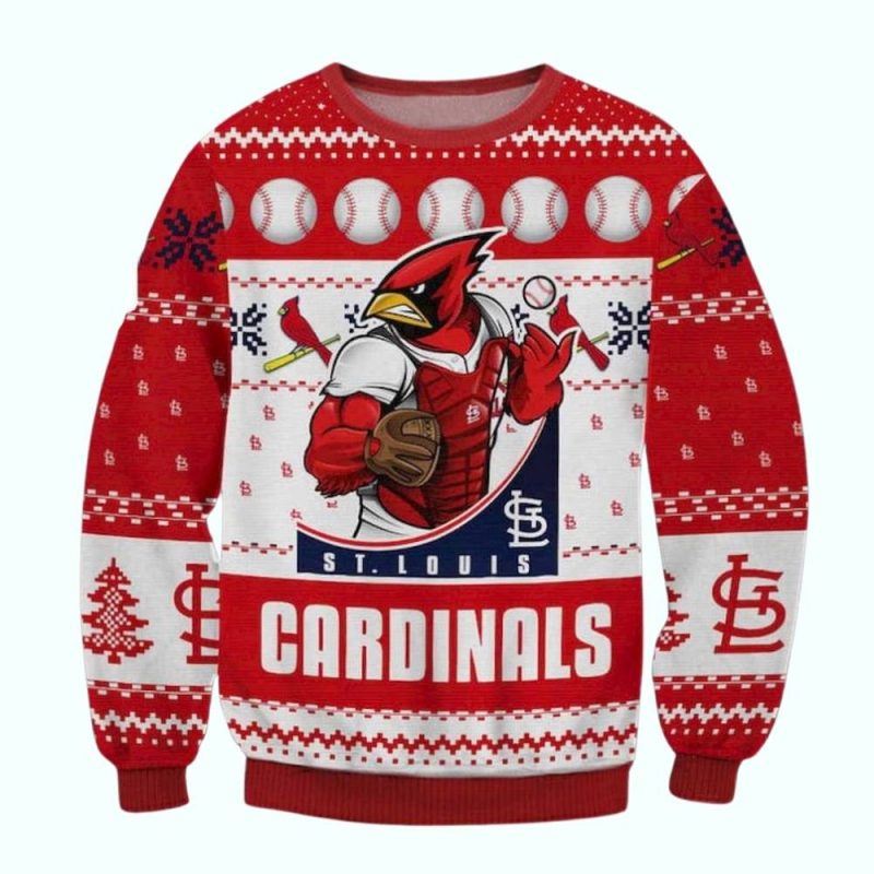 St Louis Cardinals Pattern Christmas Ugly Sweater