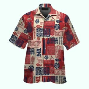 St Louis Cardinals Graphic Hawaiian Shirt with Fish, Pineapple & Flowers