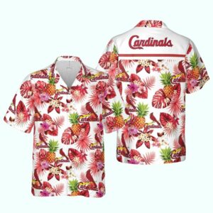 St Louis Cardinals Floral Pineapple Hawaiian Shirt – Unisex Graphic Tee
