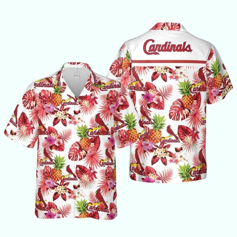 St Louis Cardinals Floral Pineapple Hawaiian Shirt – Unisex Graphic Tee