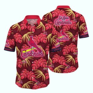 St Louis Cardinals Floral Leaf Hawaiian Shirt – Unisex Graphic Tee