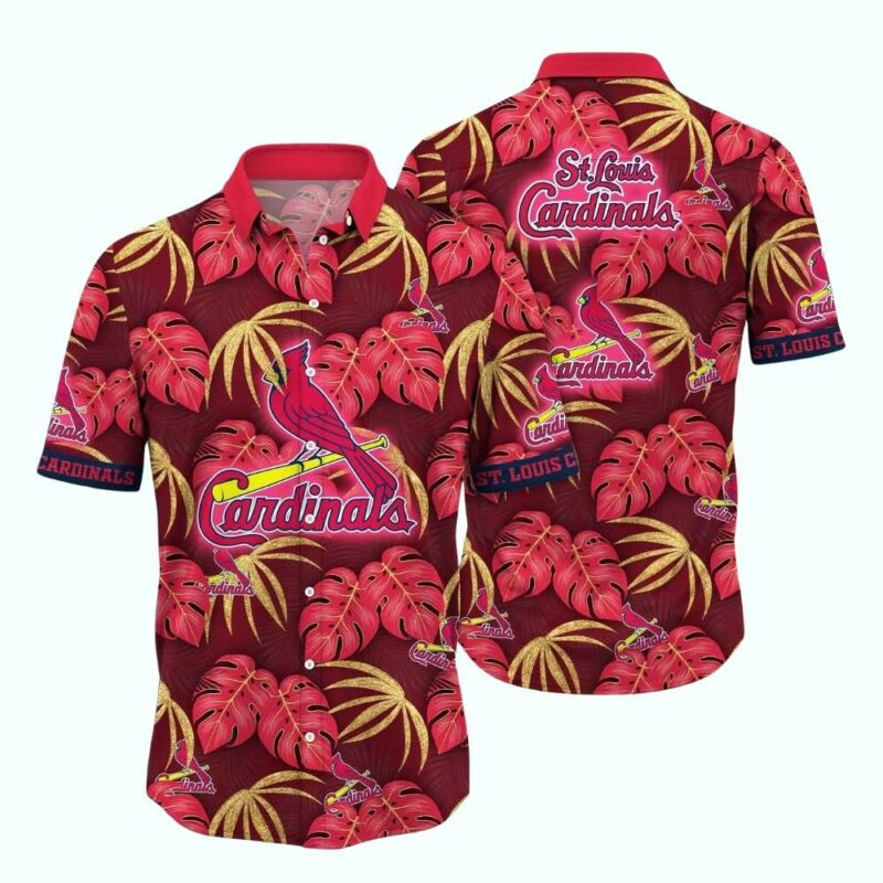 St Louis Cardinals Floral Leaf Hawaiian Shirt – Unisex Graphic Tee