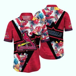 St Louis Cardinals Tropical Hawaiian Shirt with Leaf & Flower Graphic – Unisex