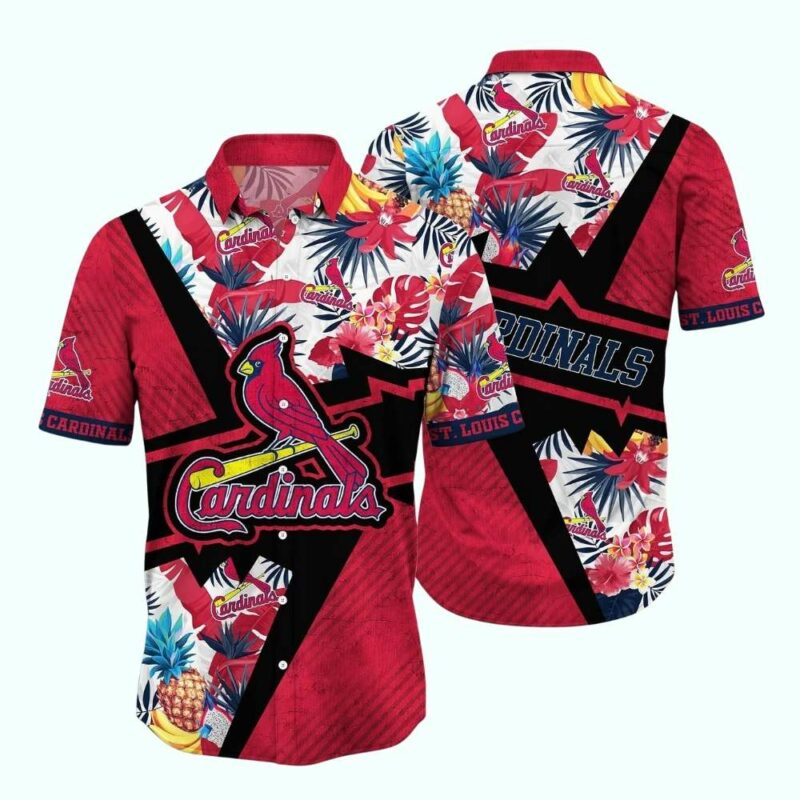 St Louis Cardinals Tropical Hawaiian Shirt with Leaf & Flower Graphic – Unisex