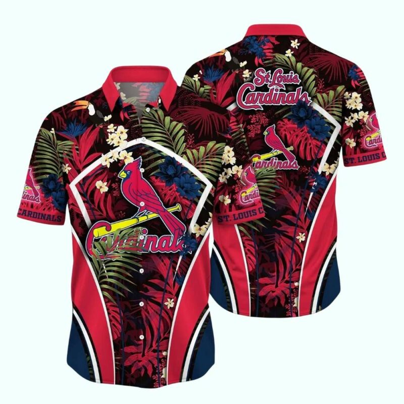 St Louis Cardinals Tropical Leaf Graphic Hawaiian Shirt – Unisex Aloha Tee