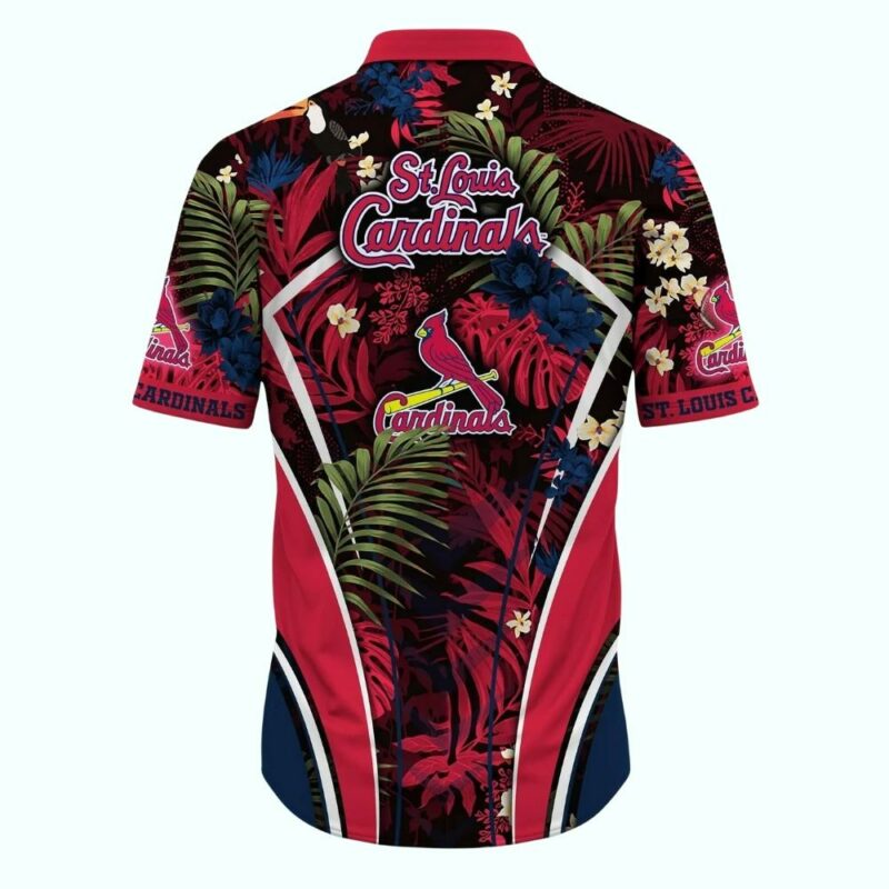 St Louis Cardinals Tropical Leaf Graphic Hawaiian Shirt – Unisex Aloha Tee - Image 3
