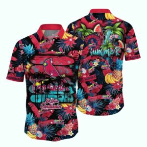St Louis Cardinals Pineapple Coconut Graphic Hawaiian Shirt – Unisex Beach Tee