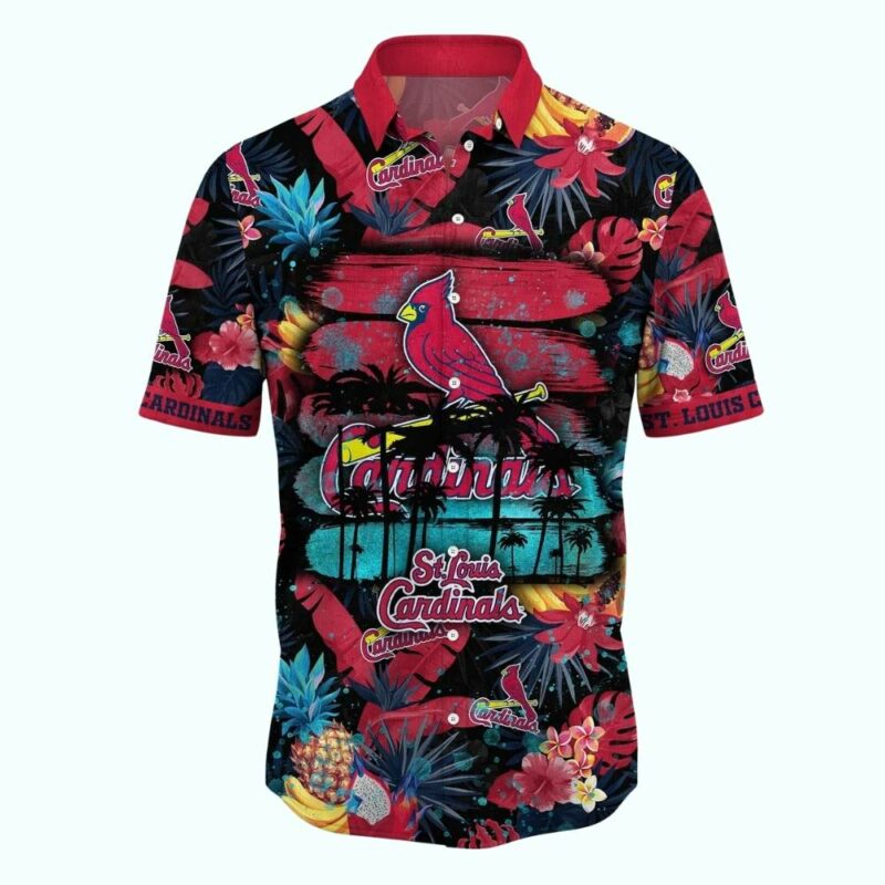 St Louis Cardinals Pineapple Coconut Graphic Hawaiian Shirt – Unisex Beach Tee - Image 2