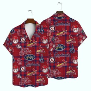 St Louis Cardinals Plaid Graphic Hawaiian Shirt – Unisex Aloha Tee