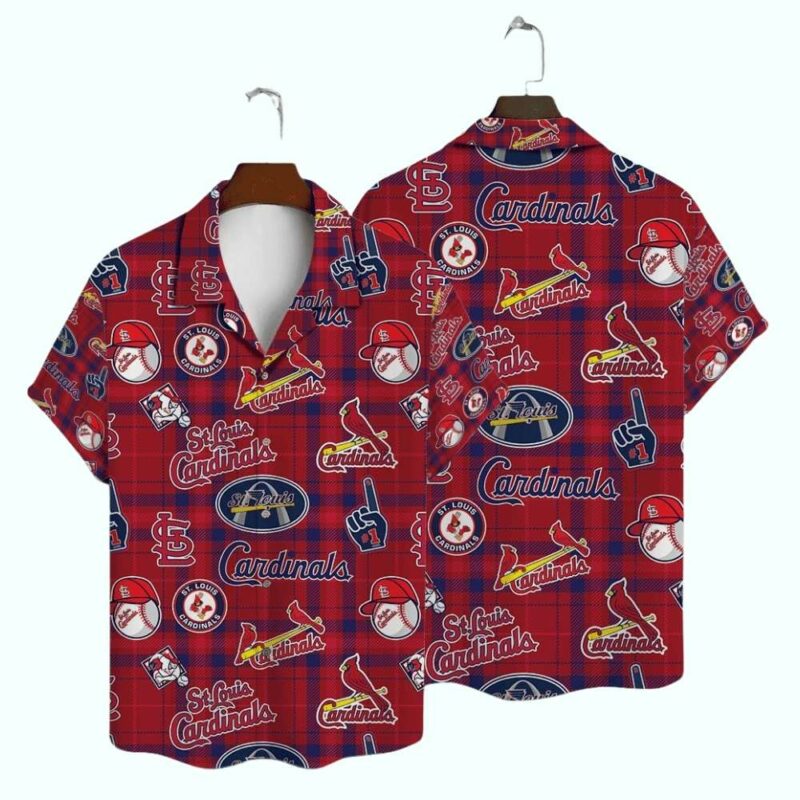 St Louis Cardinals Plaid Graphic Hawaiian Shirt – Unisex Aloha Tee