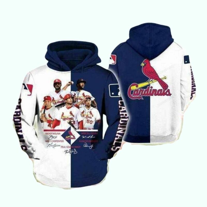 St Louis Cardinals All-Over Print Graphic Hoodie – Unisex Baseball Sweatshirt