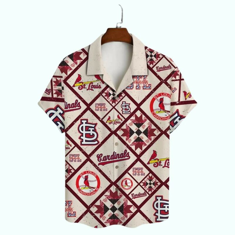 St Louis Cardinals Graphic Print Unisex Hawaiian Shirt – Quilt Patch Design - Image 2
