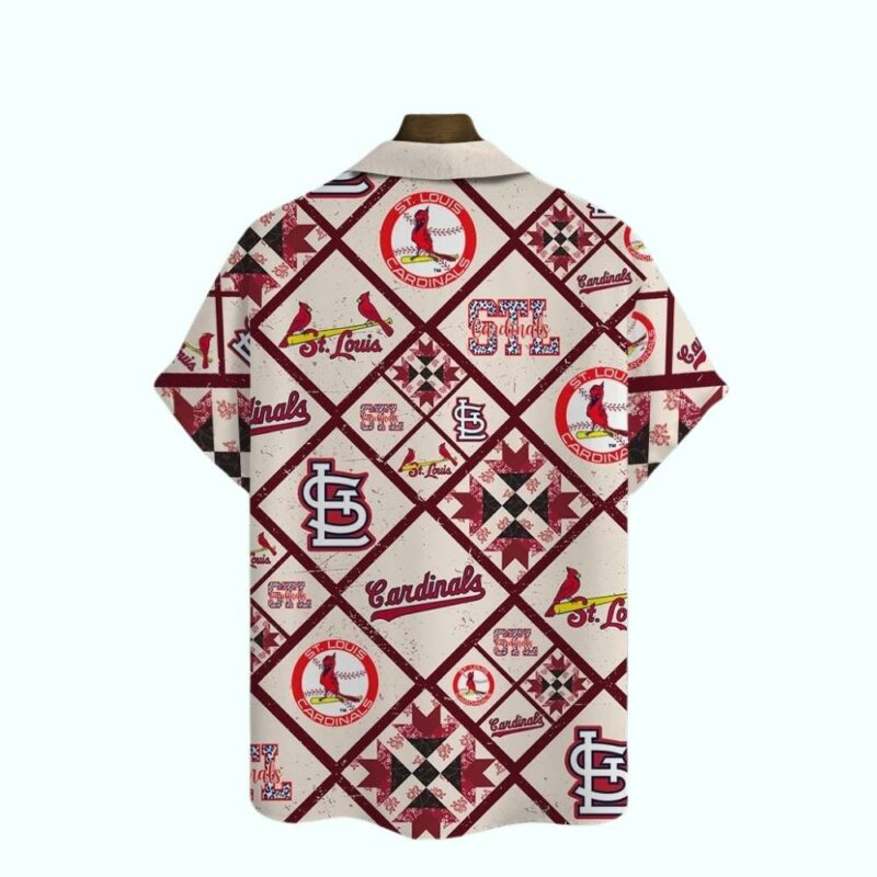 St Louis Cardinals Graphic Print Unisex Hawaiian Shirt – Quilt Patch Design - Image 3